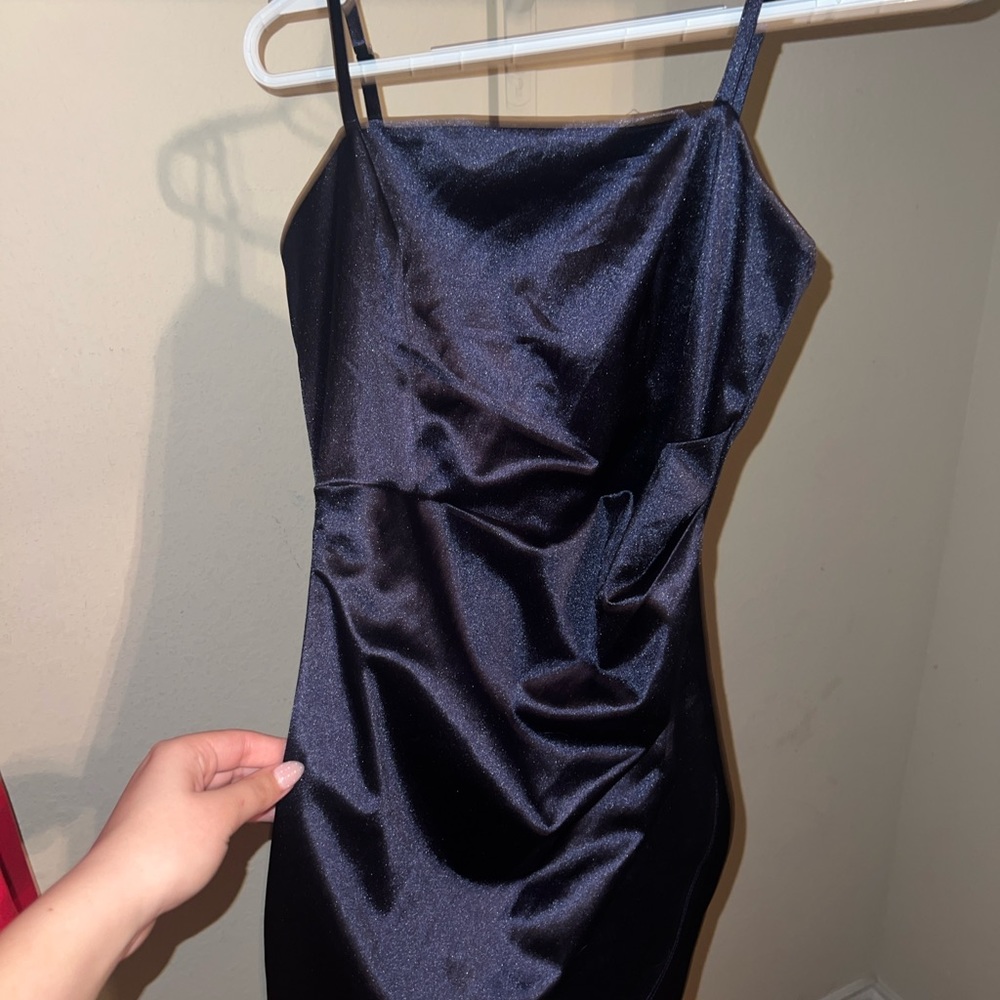 Honey and Rosie Blue Spaghetti Strap Mini Dress